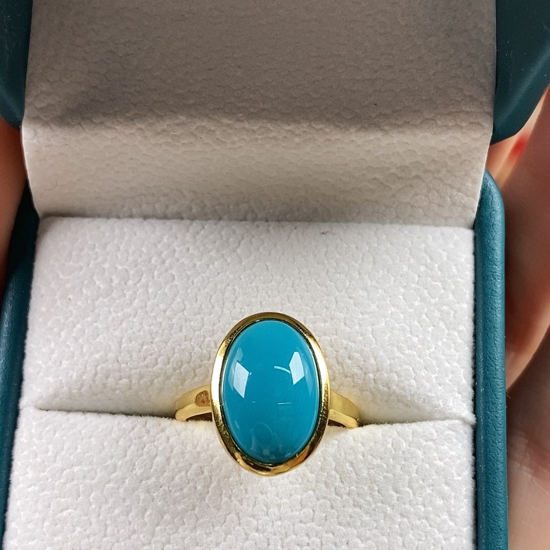 绿松石银S925镀金镶嵌珠宝奇石