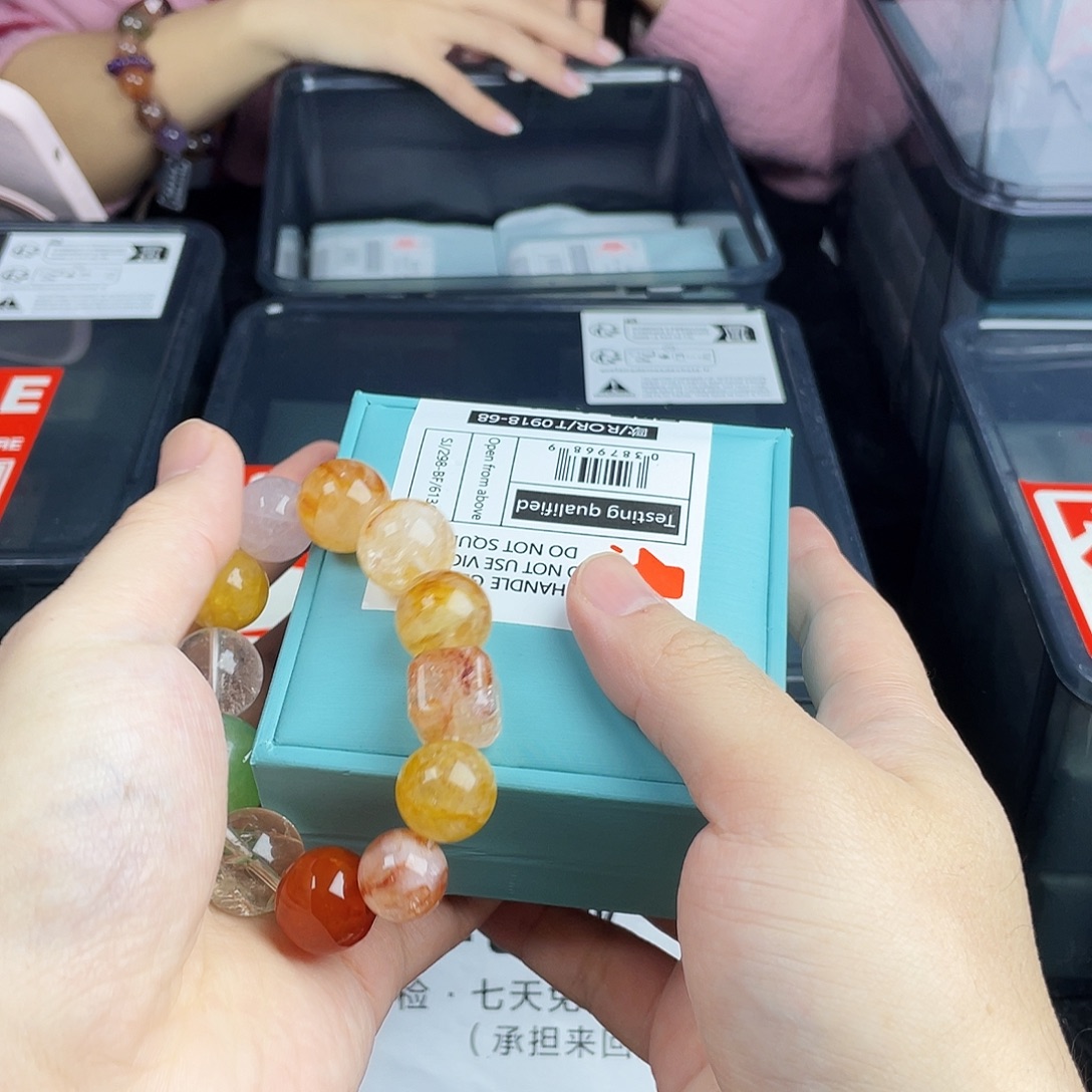 手串水晶银S925镀金镶嵌
