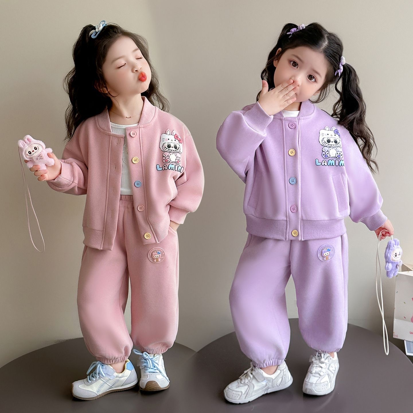 女童套装洋气运动儿童棒球服外套裤子休闲两件套小女孩宝宝春秋装