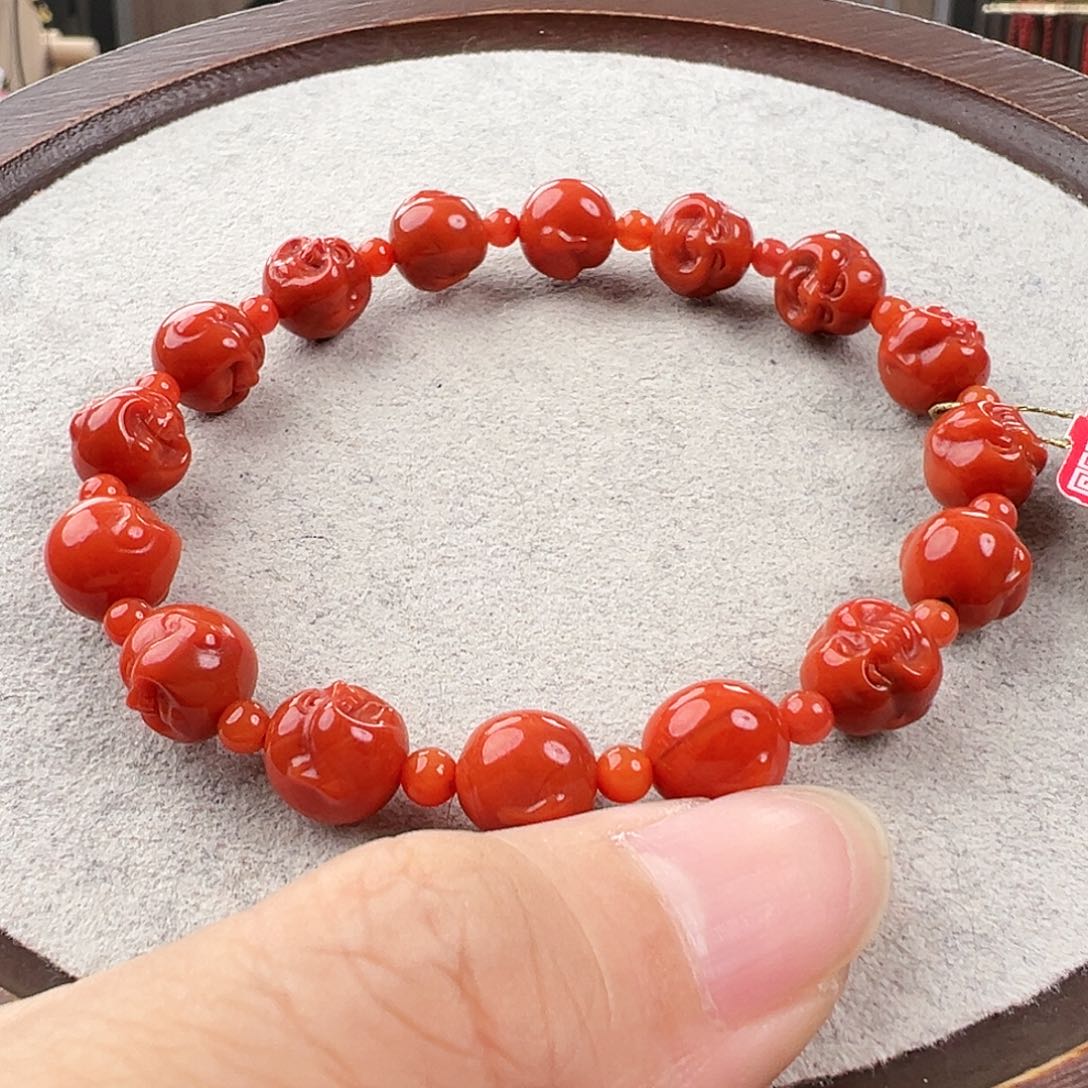 南红玛瑙手串未镶嵌