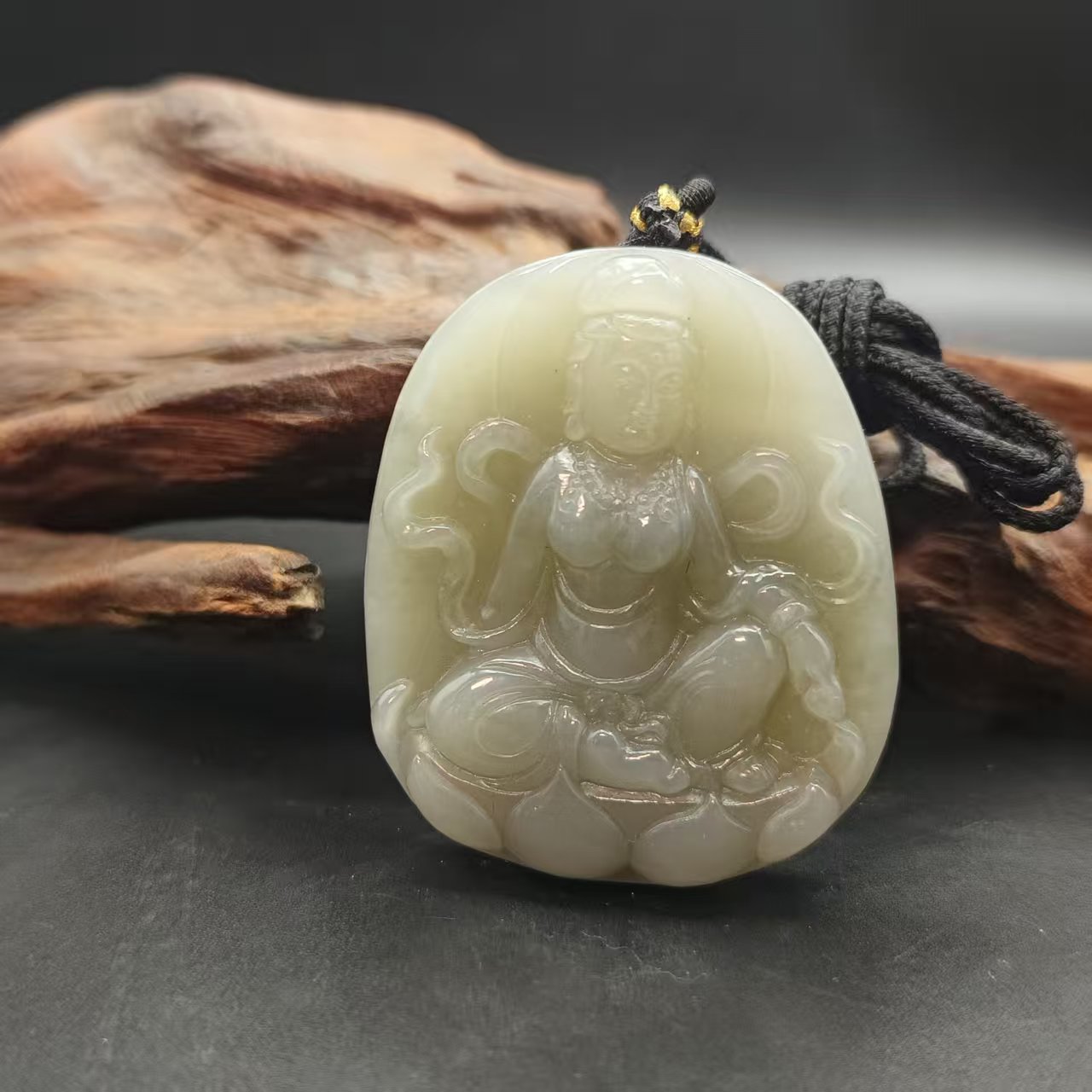 Z和田玉观音吊坠3527
