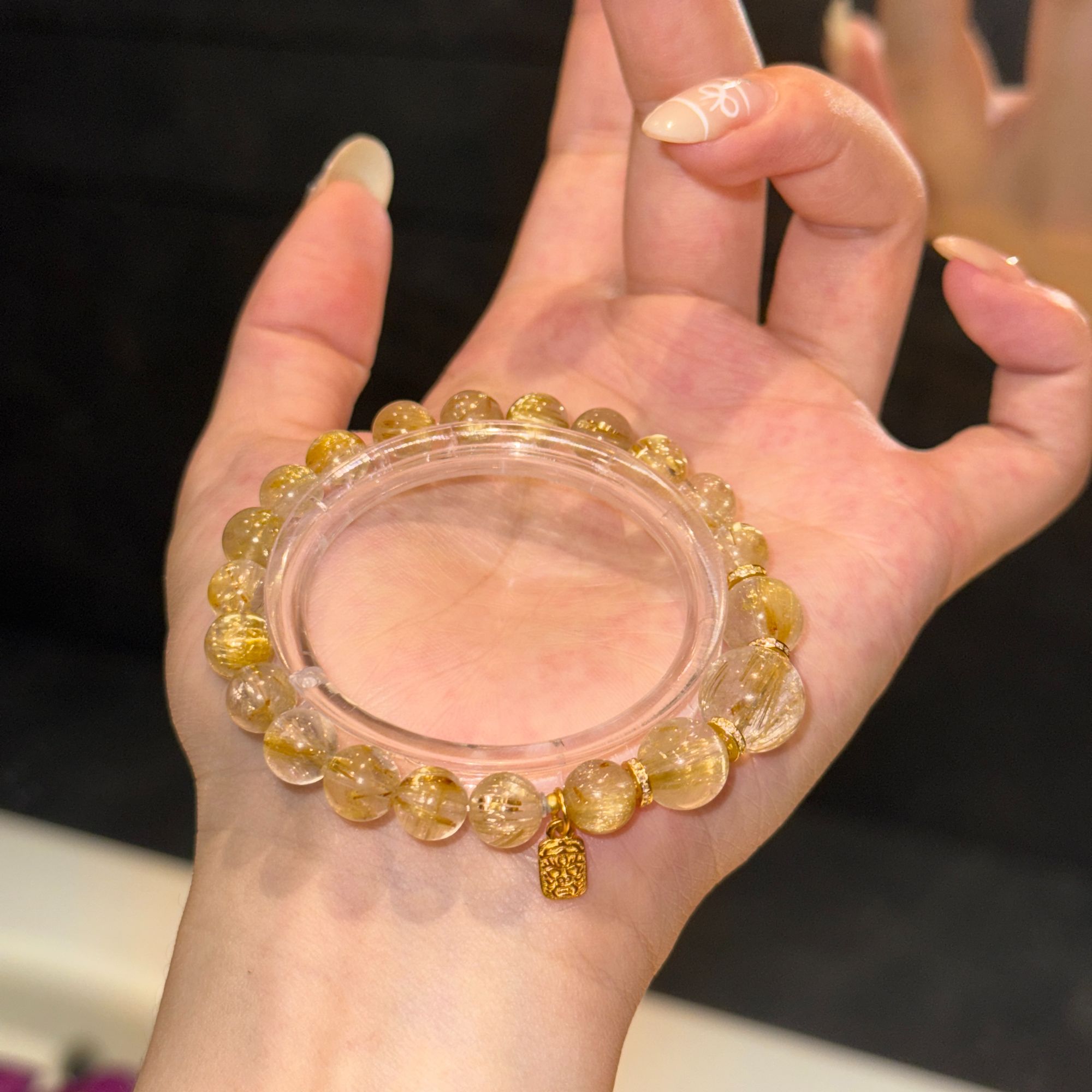 【日薪月亿】8mm金发晶设计手串（多样性发一）