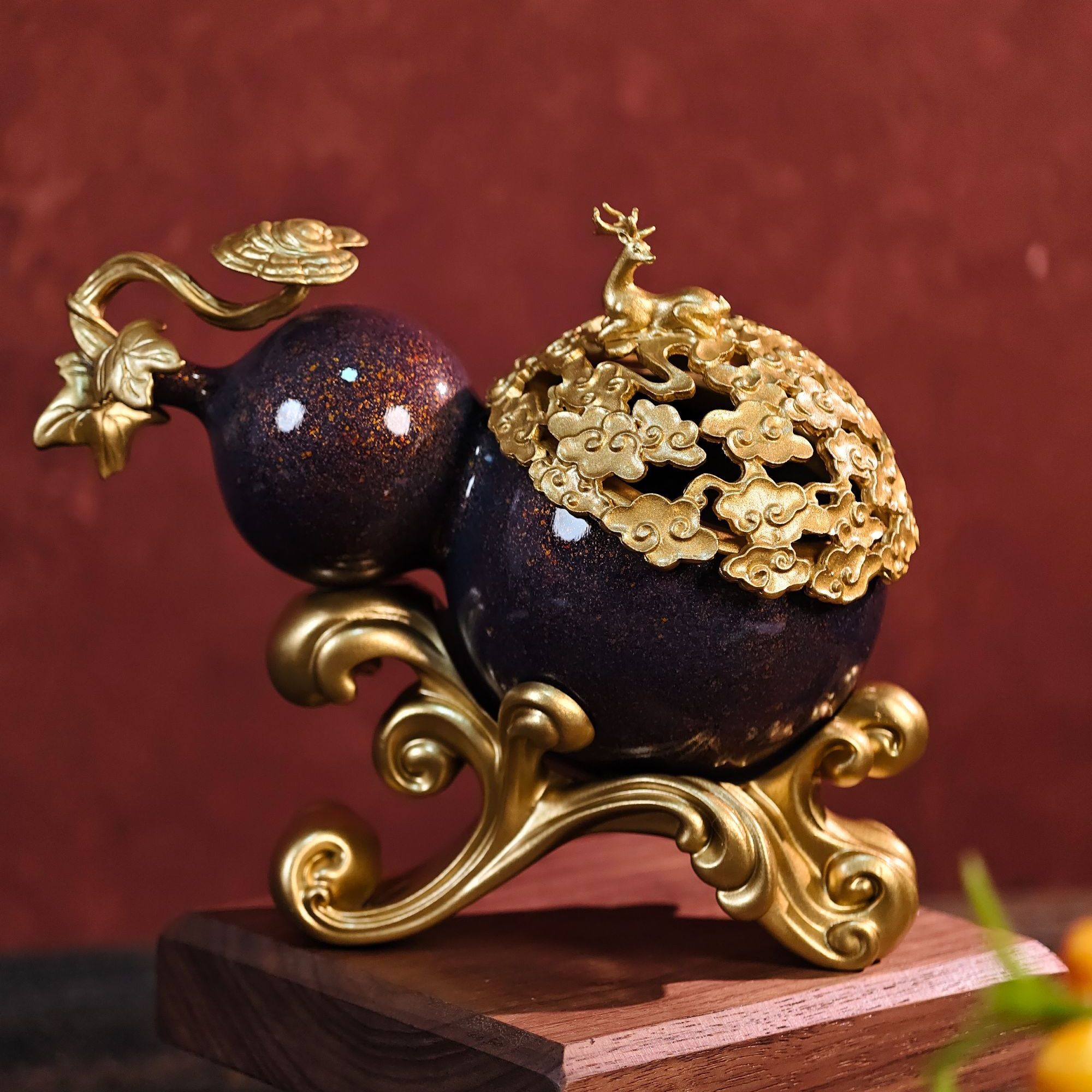 闻思香堂 【紫气东来】紫色福禄香炉 精美香薰炉