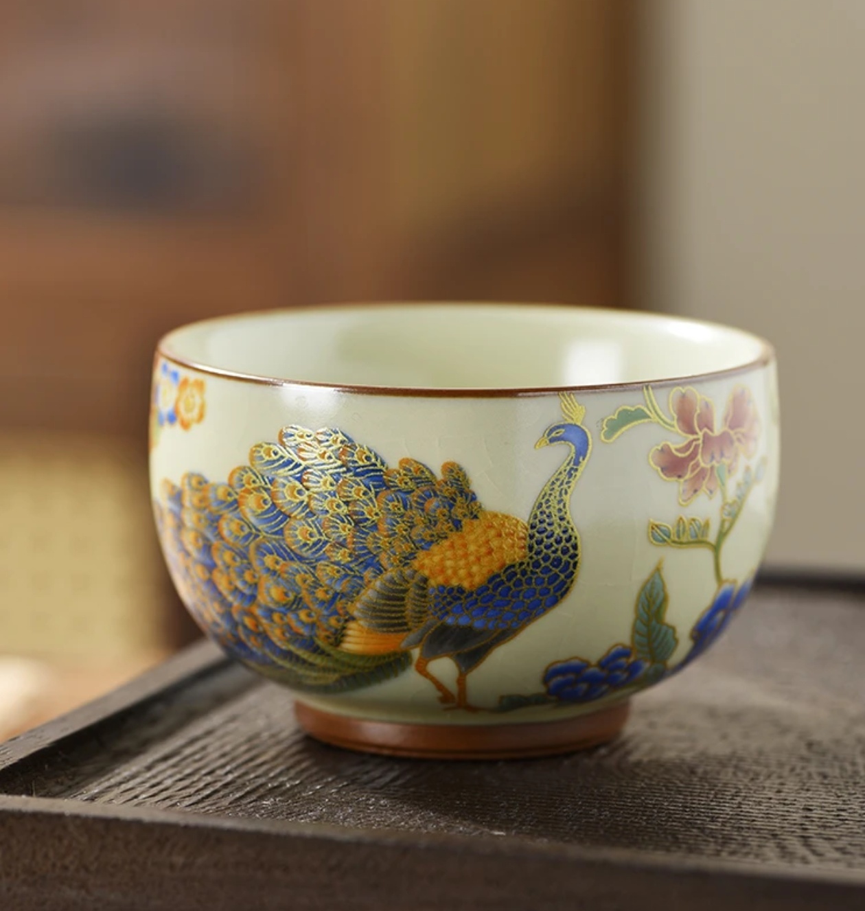 G1409-汝窑孔雀主人杯CB
