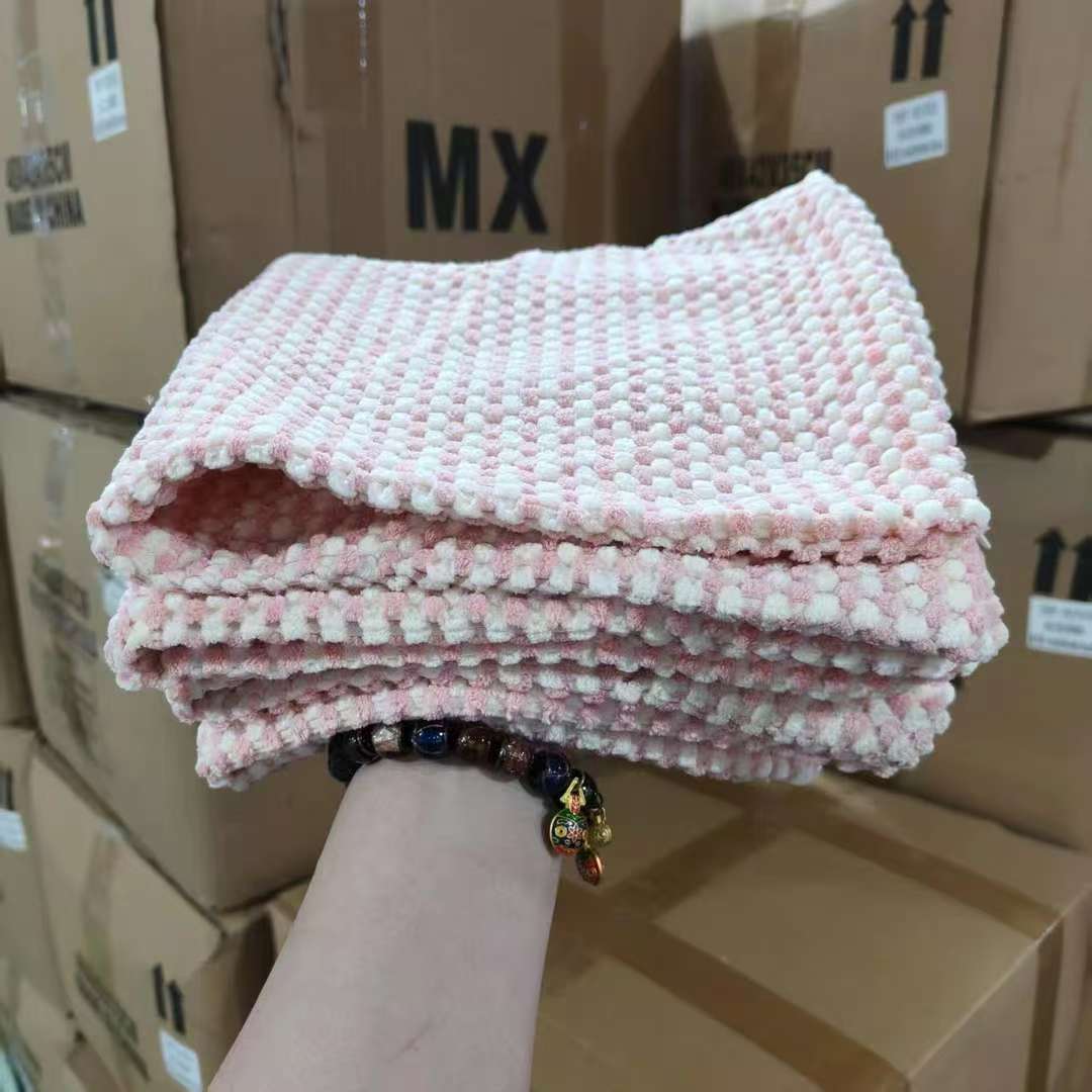 淡粉+乳白 拼色 玉米粒靠垫套 45*45 发2个