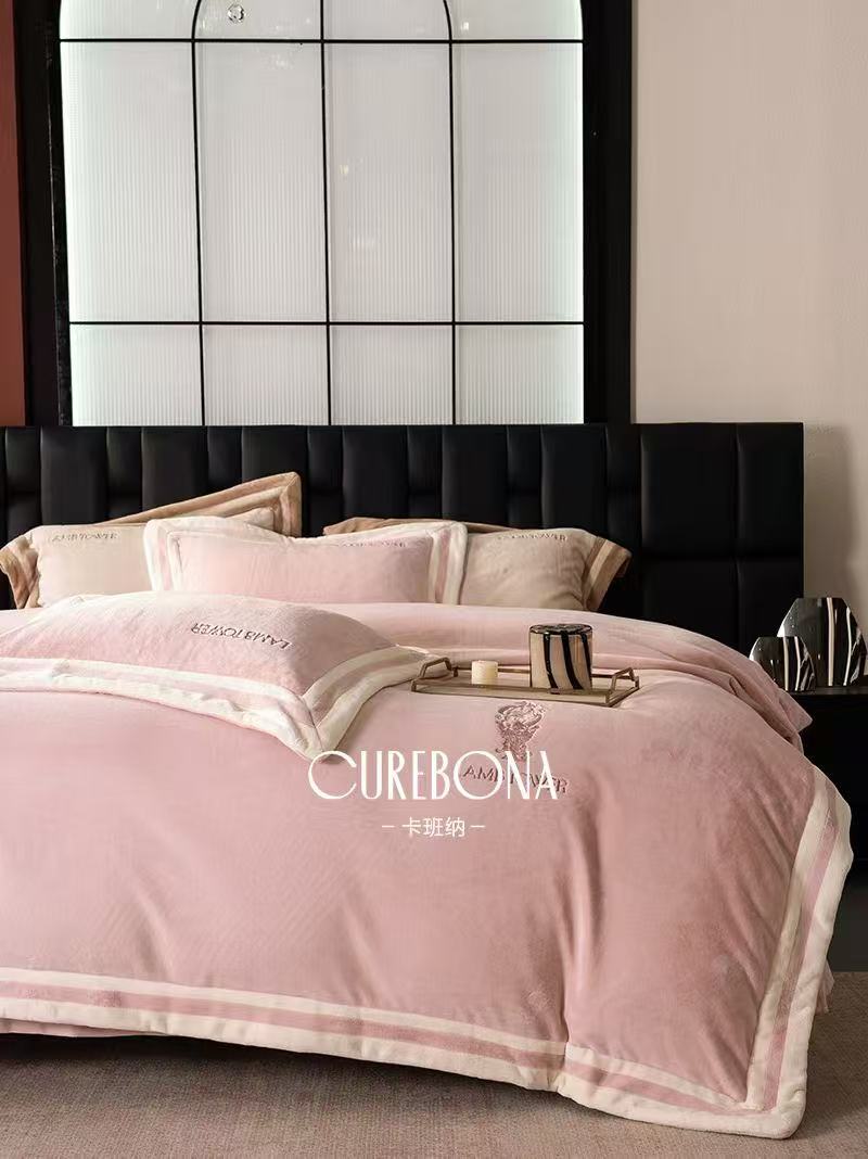 绒老大 秋冬新品350克15斤左右高端轻奢云绒牛奶绒四件套