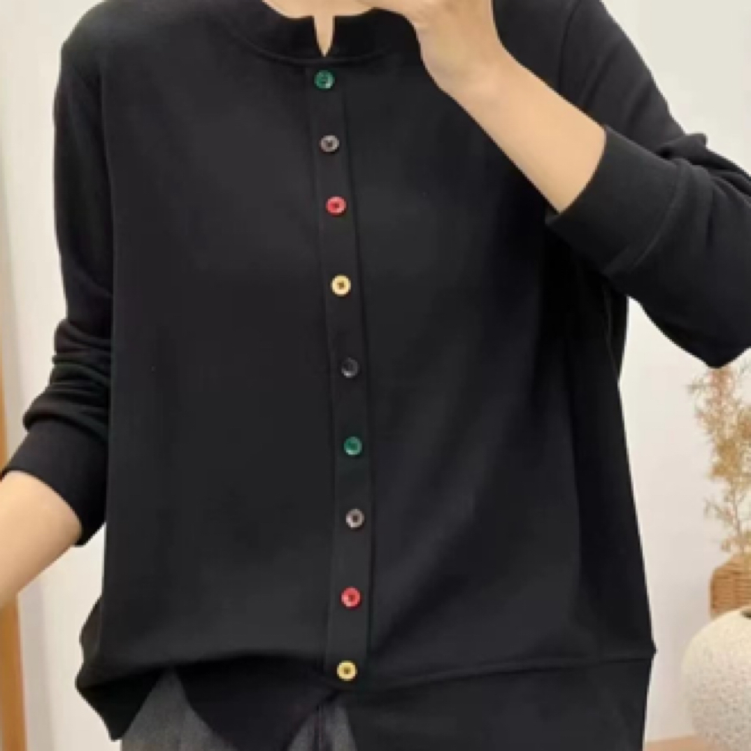 新款春款德绒时尚宽松休闲彩扣外穿打底都可以女士短款上衣