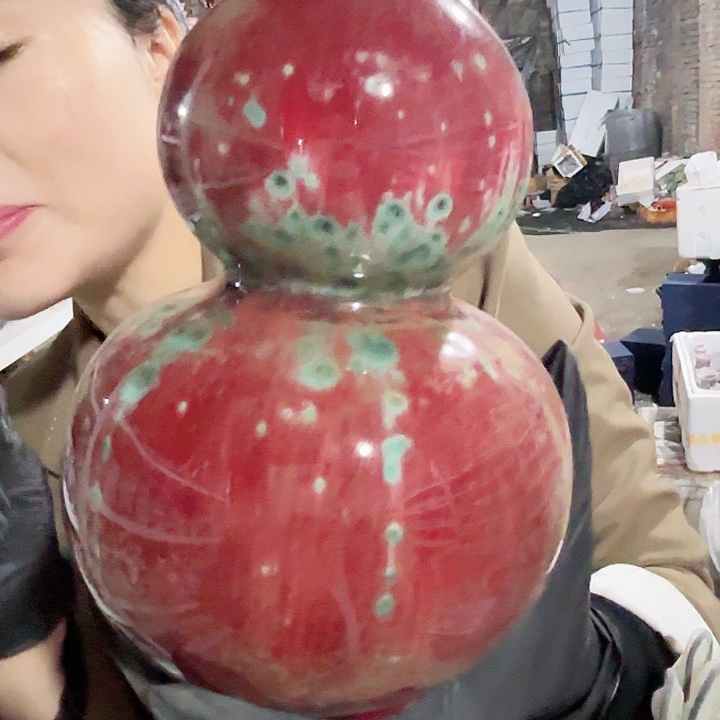 其他陶景德镇高温陶瓷郎红葫芦瓶