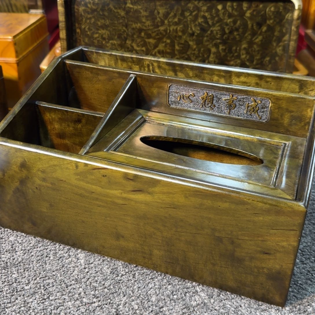 阴沉木乌木纸巾盒