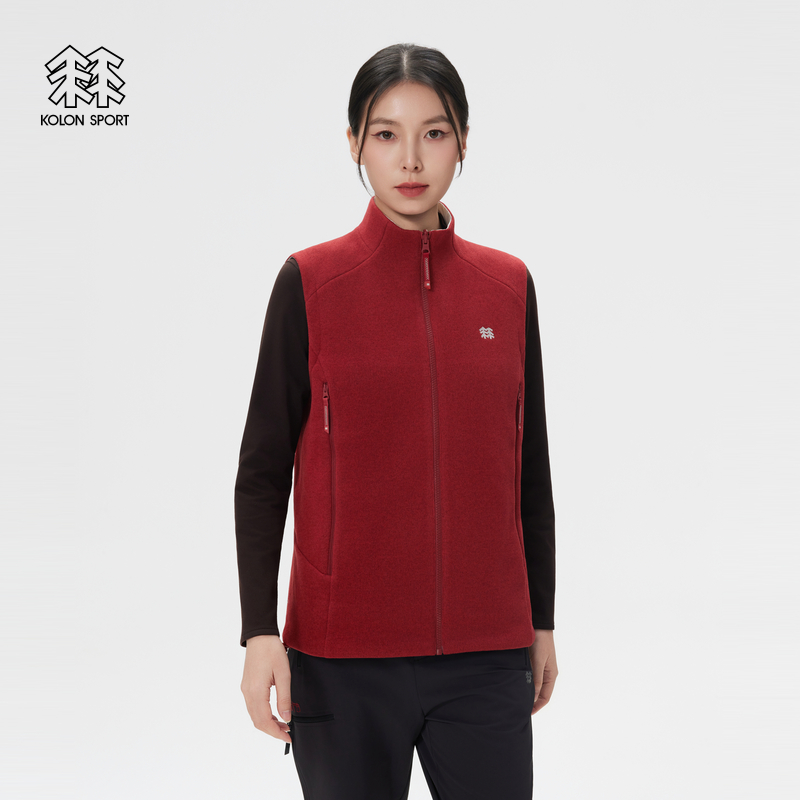 KOLON SPORT可隆抓绒衣保暖POLARTEC男女同款CNY两面穿抓绒马夹