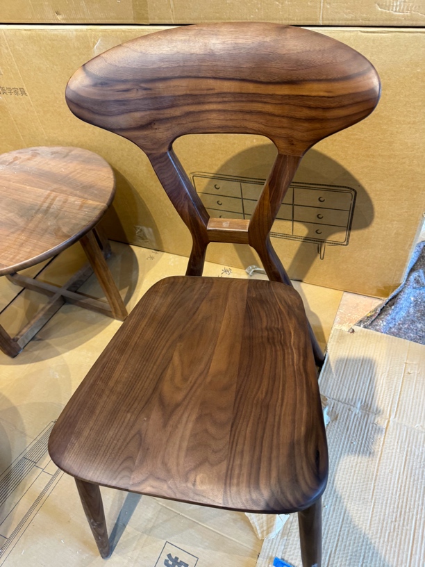 北美黑胡桃极简轻者风意式餐椅