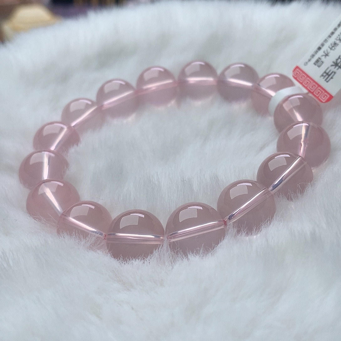 水晶手串未镶嵌粉水晶