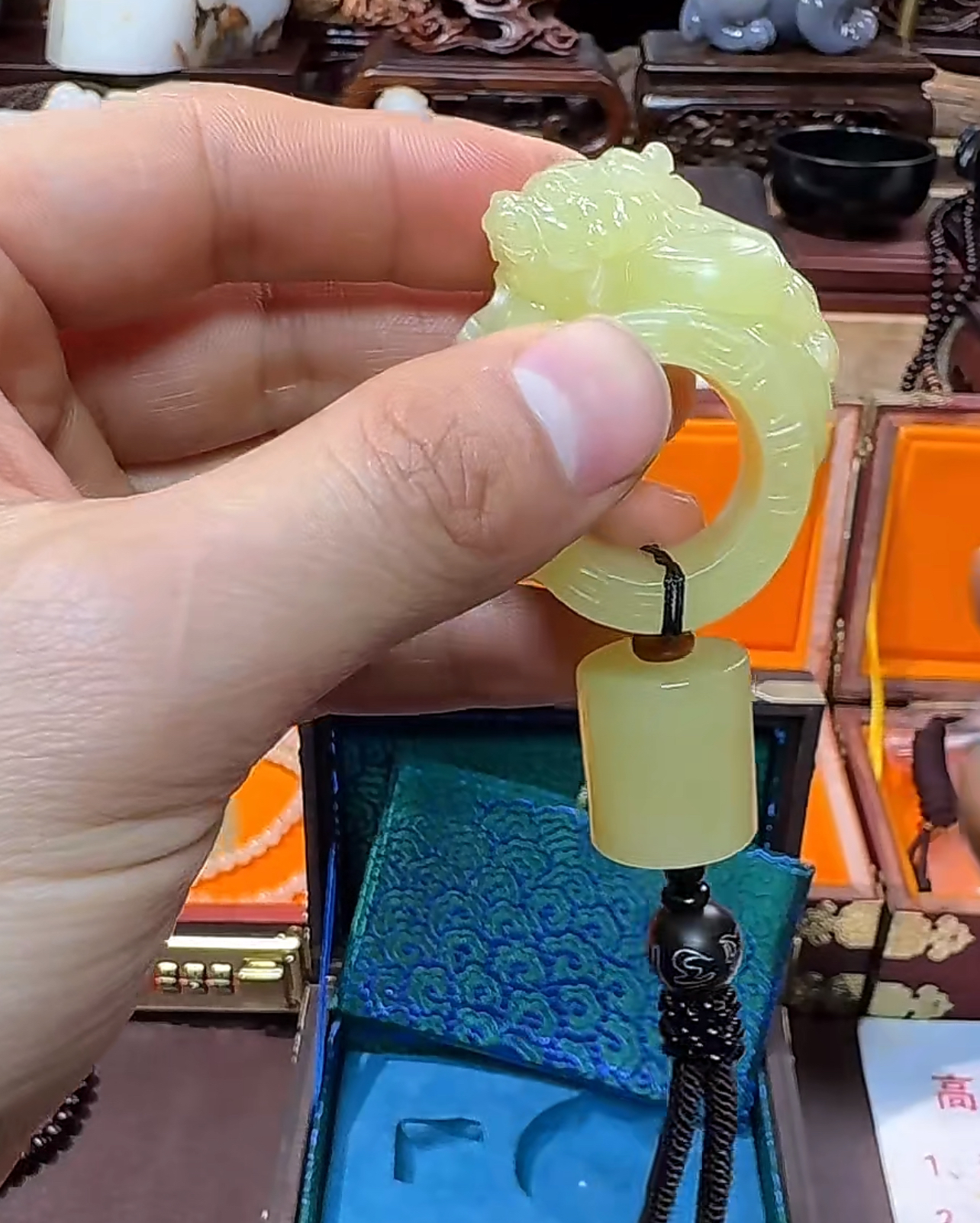 和田玉扳指手把件