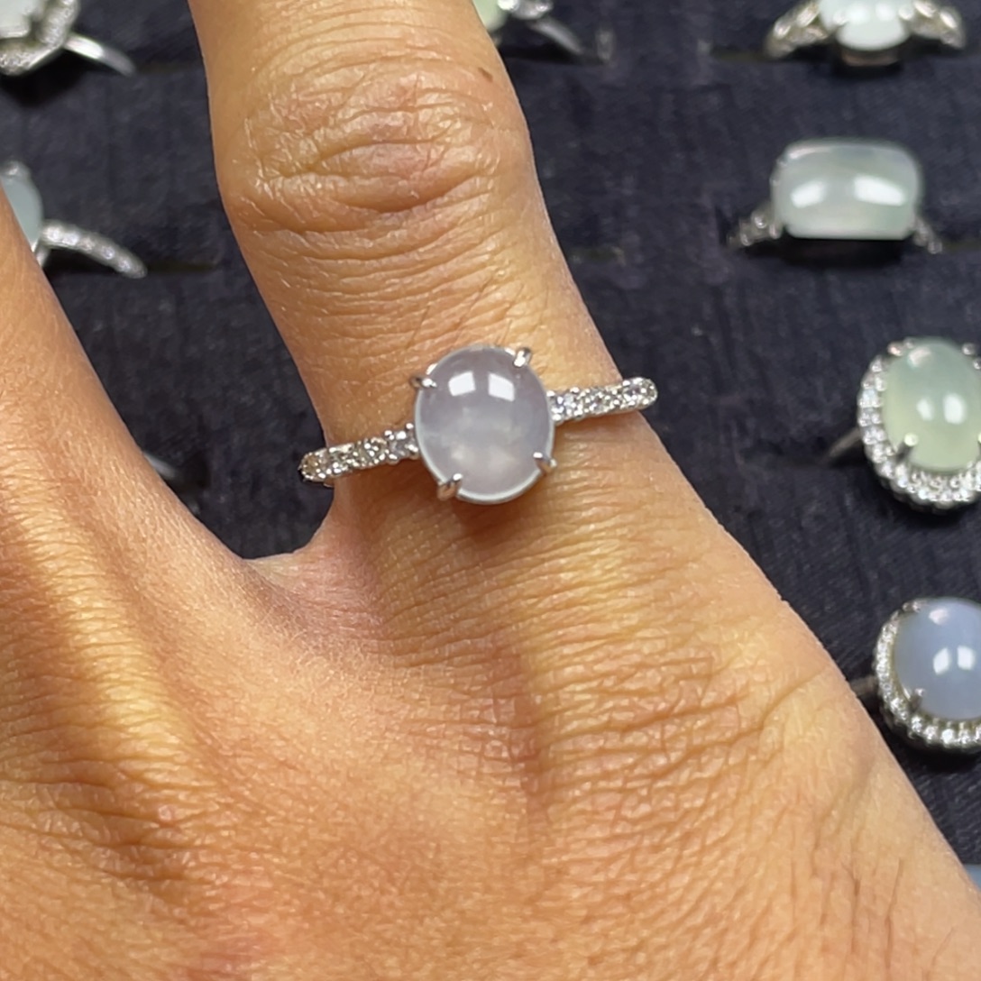 翡翠银S925镶嵌戒指