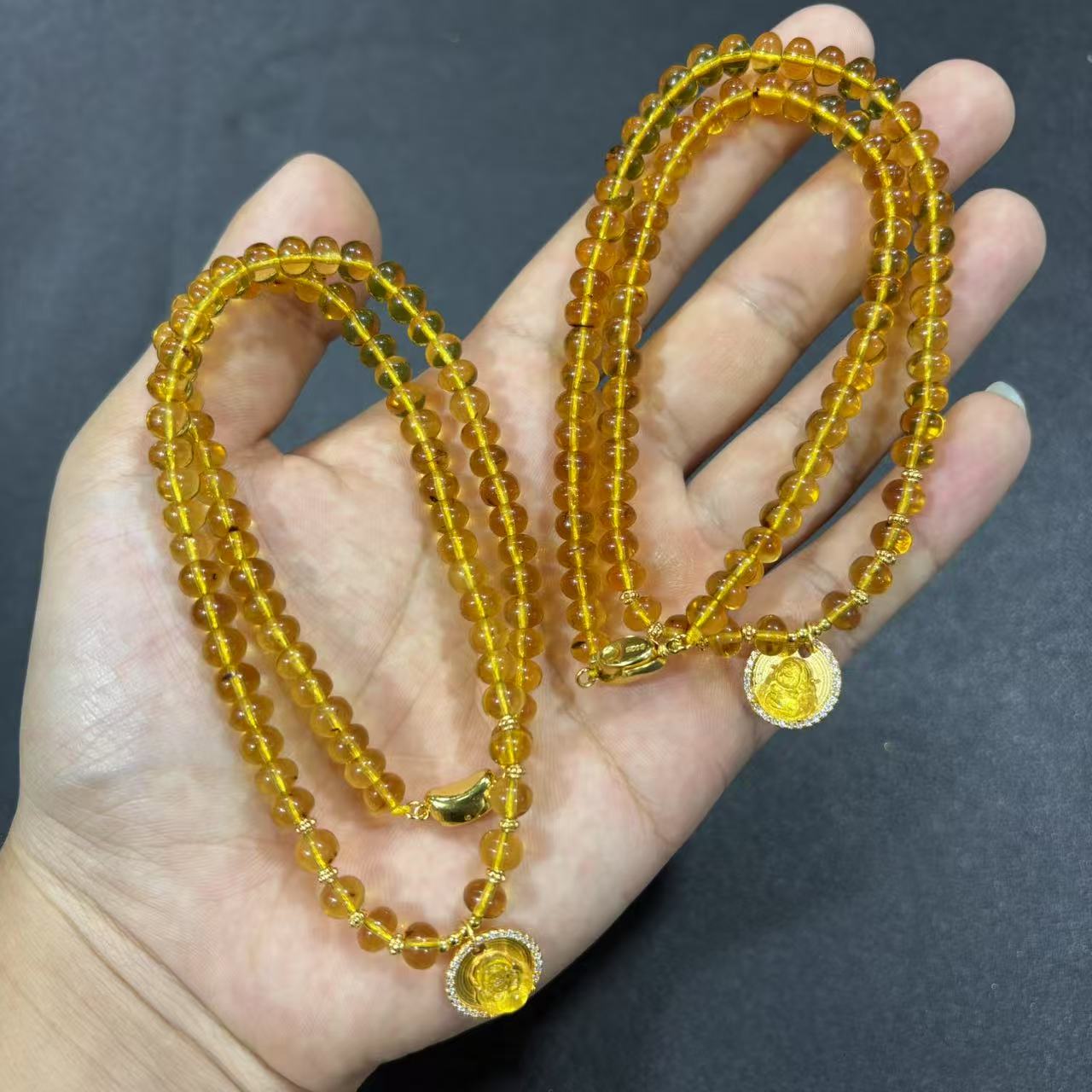 【举石优选】S0702-S5062-45琥珀珠链(一件/多样性发/约5mm+）J