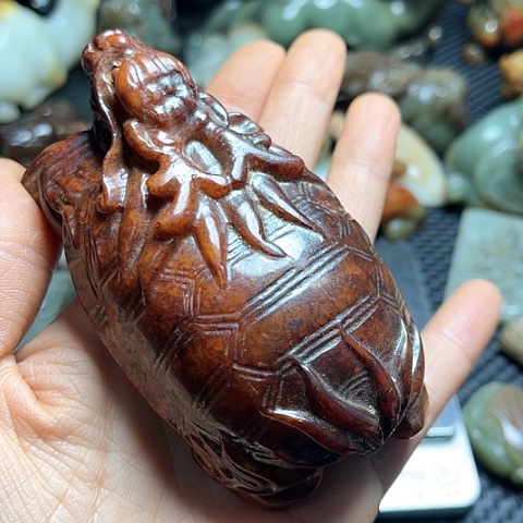 白玉菩提吊坠摆件