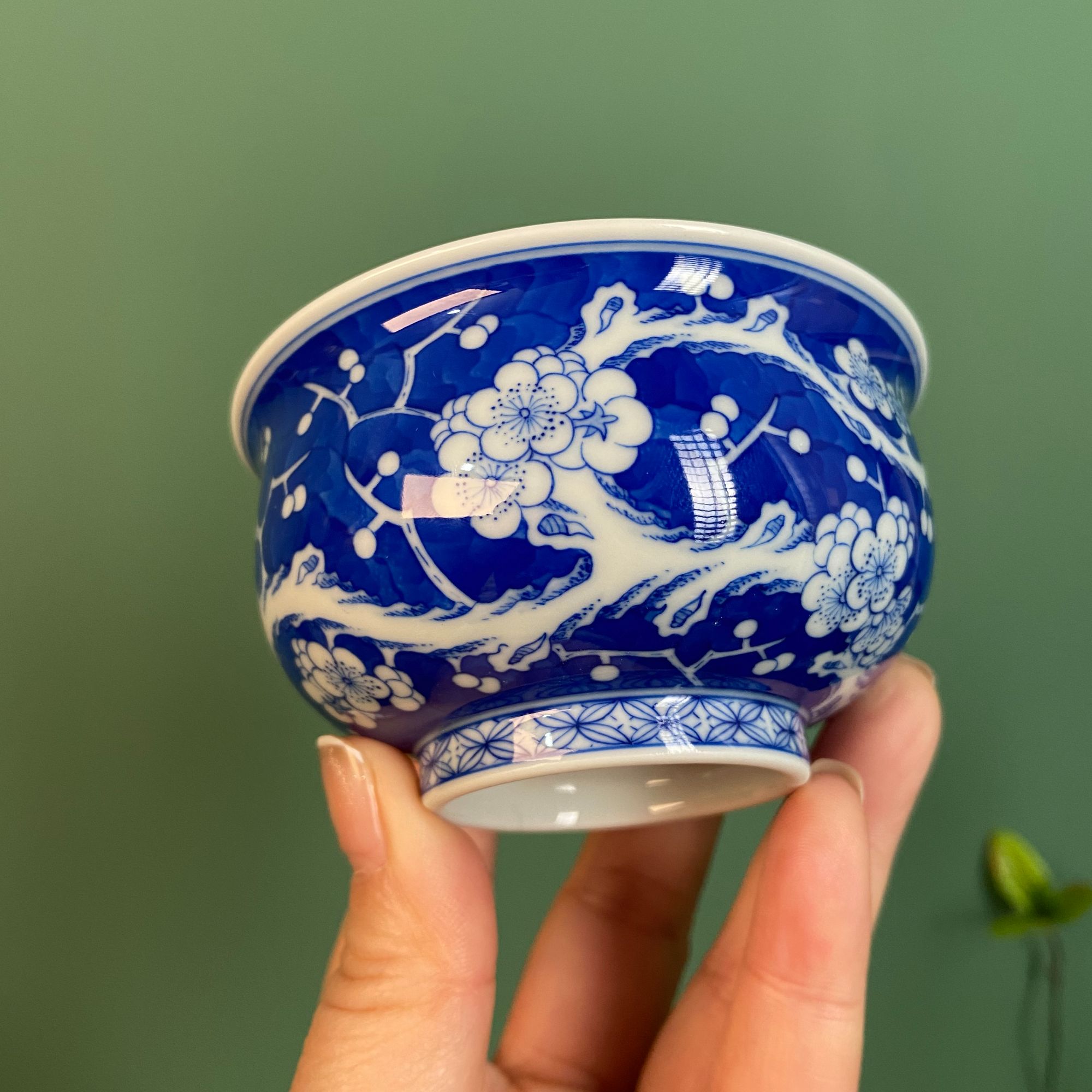 【陶月楼】冰梅炉式杯100毫升精工手工手绘喝茶主人杯景德镇茶具