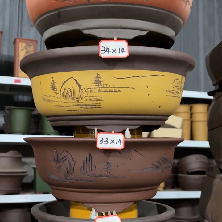 紫砂花盆100-4。      