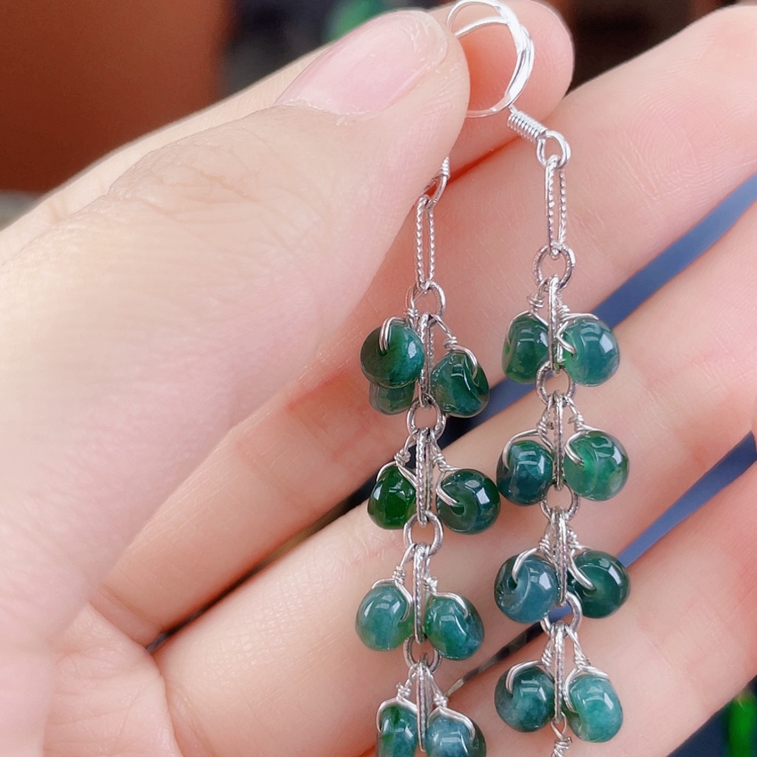 翡翠未镶嵌耳饰饰品