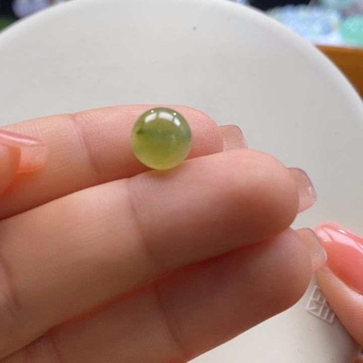 翡翠吊坠(不含链)未镶嵌翡翠黄加绿圆珠