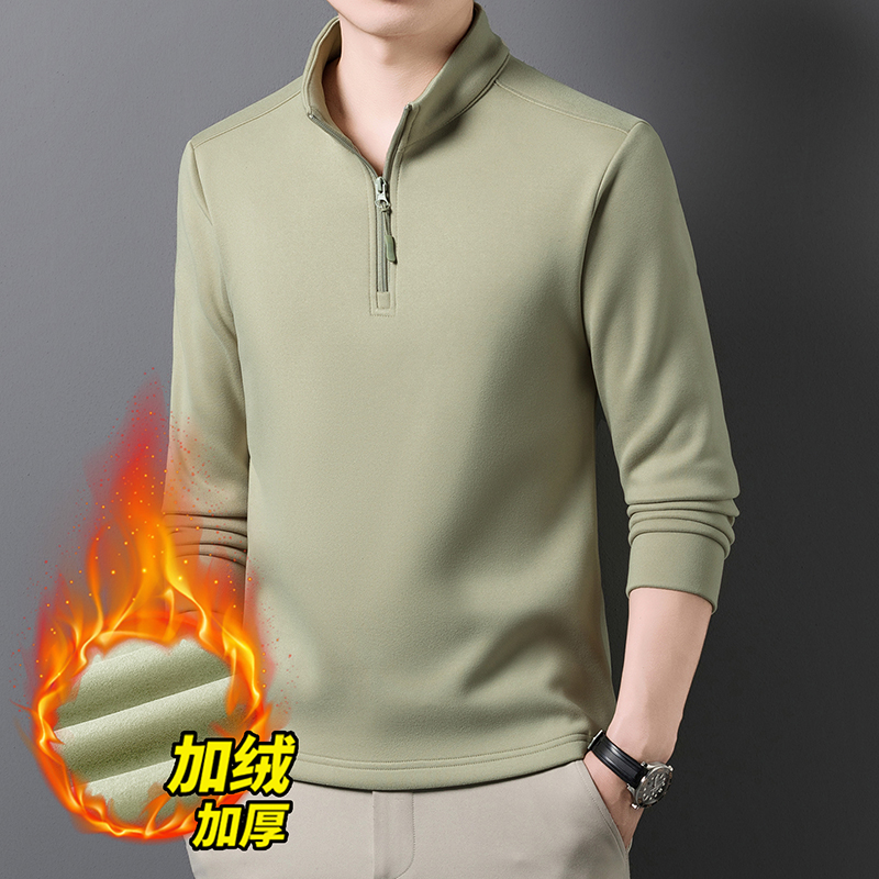 【加绒加厚】拉链半立领卫衣男款2025冬季爆款双面磨毛云朵棉宽松
