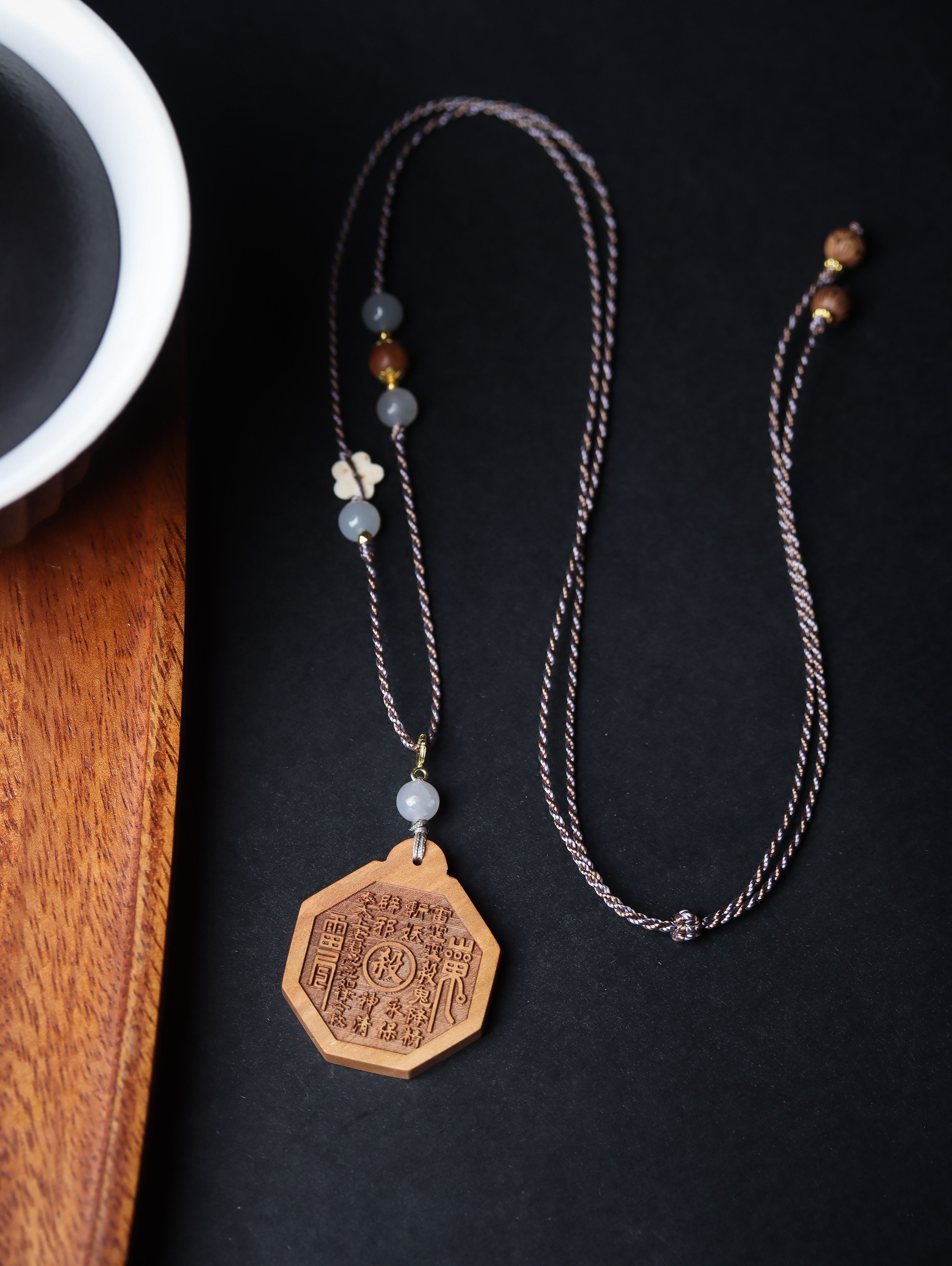 印度老山檀香山鬼花钱八卦牌挂件吊坠吊牌