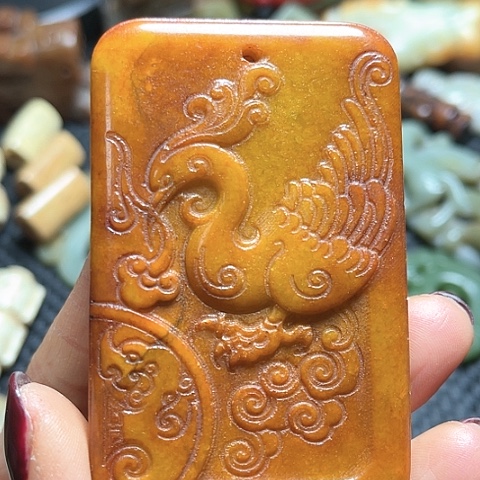 白玉菩提吊坠摆件