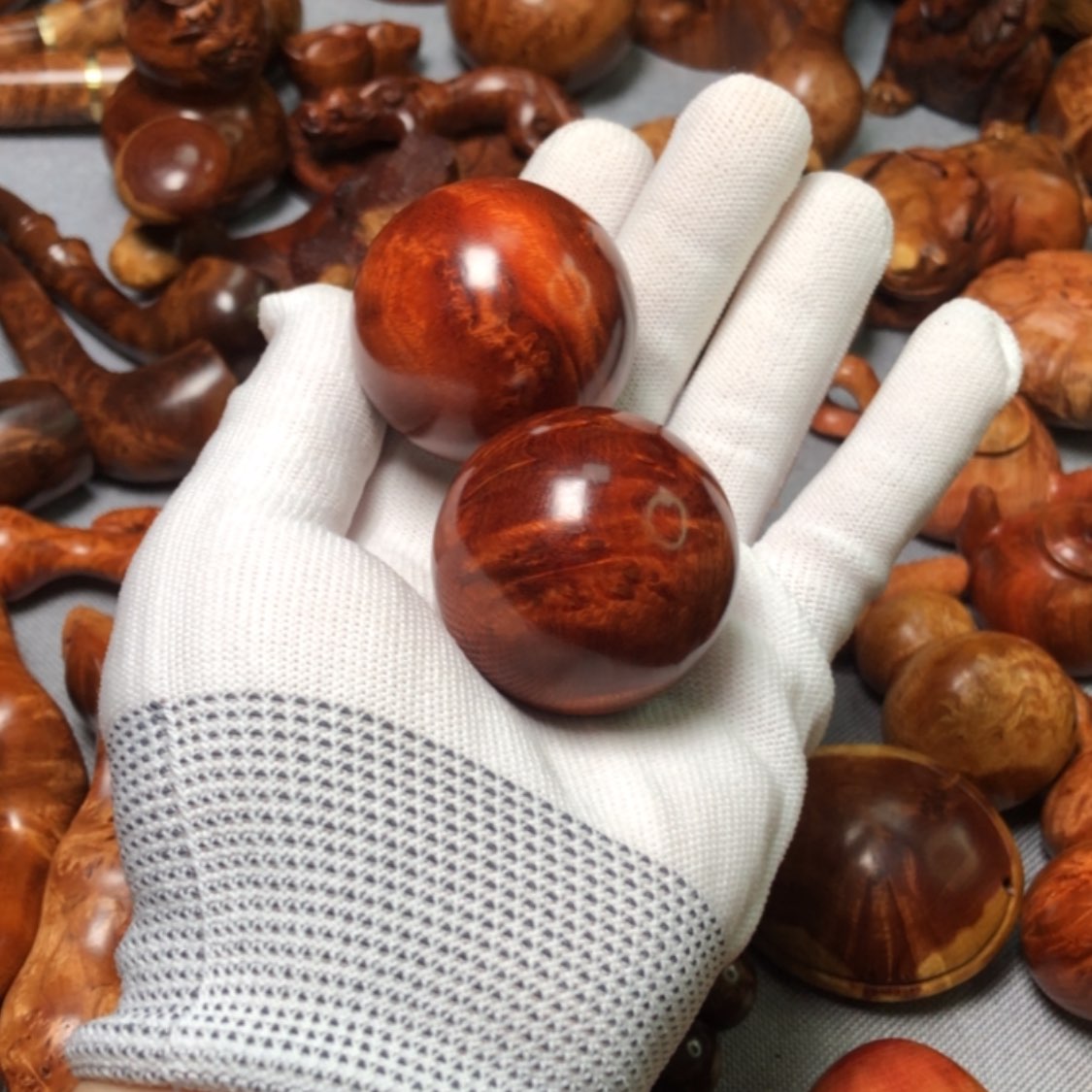 【闪购商品】木麻梨疙瘩火琉璃手把件