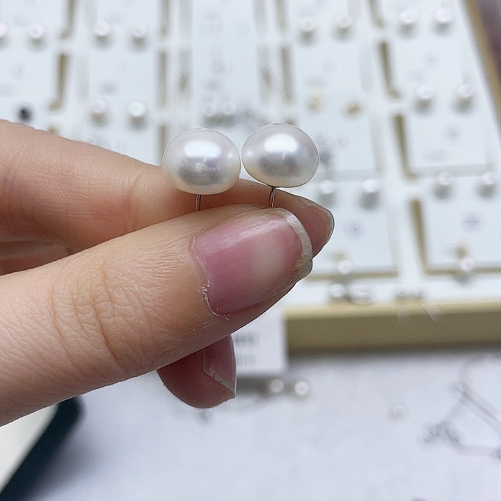 淡水珍珠耳饰银S925镶嵌差***神