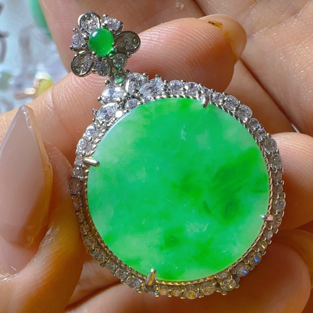 翡翠银S925镶嵌颈饰翡翠880