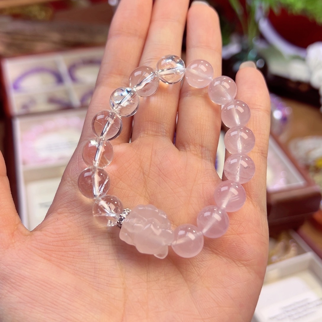 水晶手链未镶嵌粉水晶