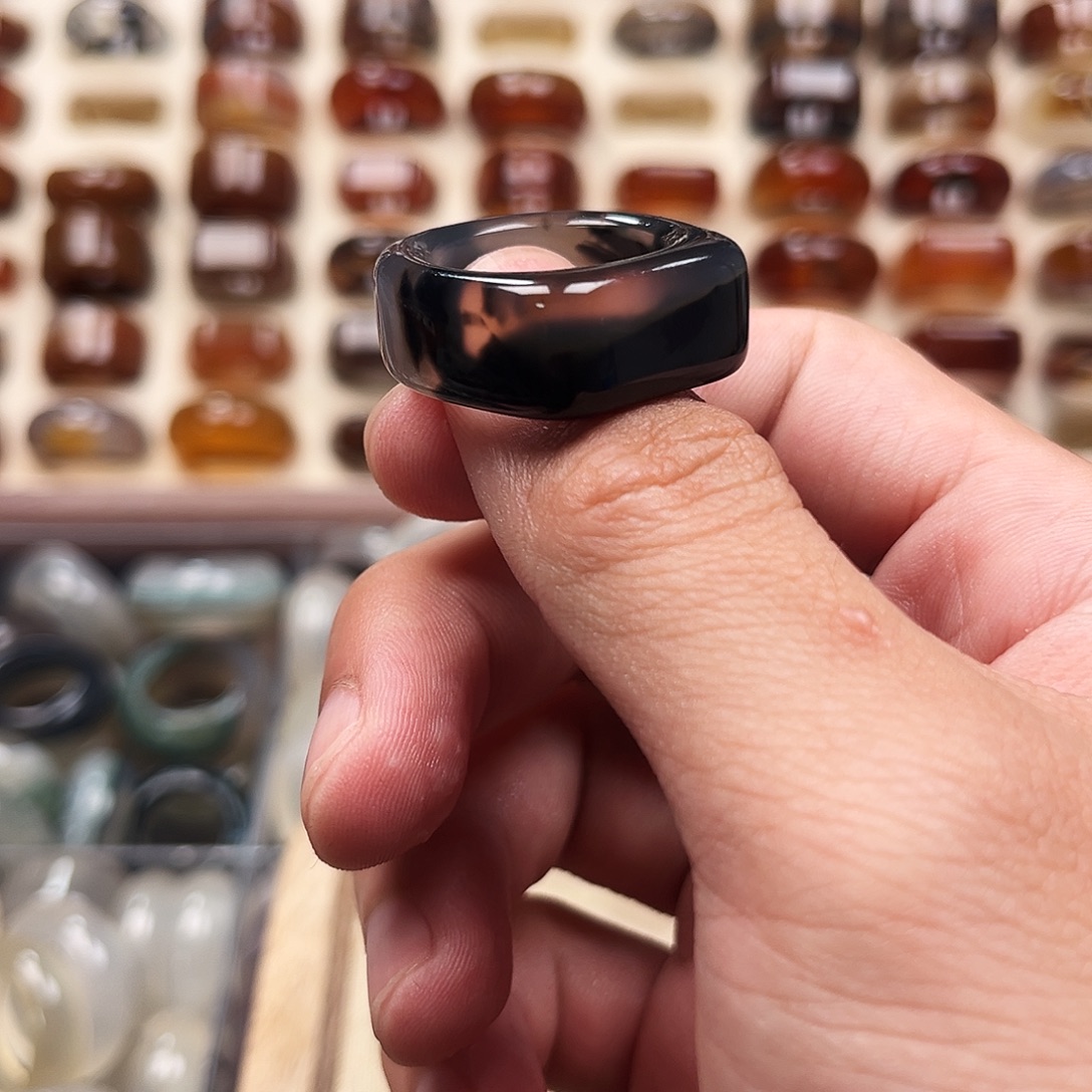 玛瑙/玉髓合金戒指5港19