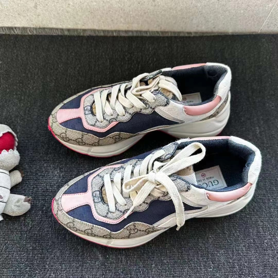 95新 GUCCI/古驰 满印gg老花老爹鞋/36.5码