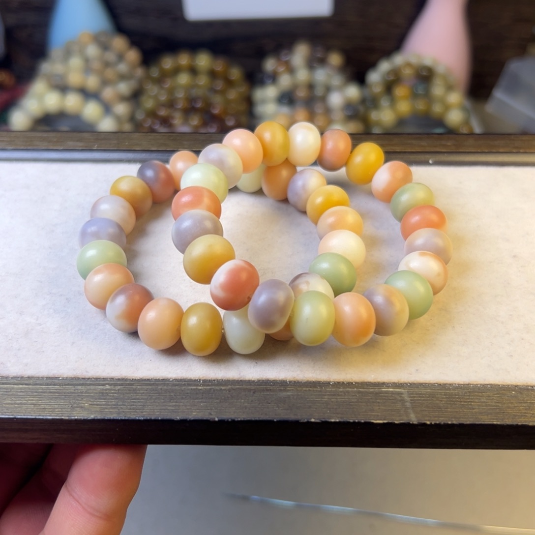 菩提根/象牙果手串干磨算盘珠 13  莫奈花园