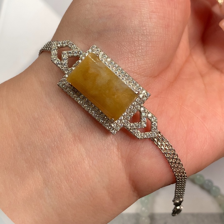 翡翠颈饰银S925镶嵌手牌