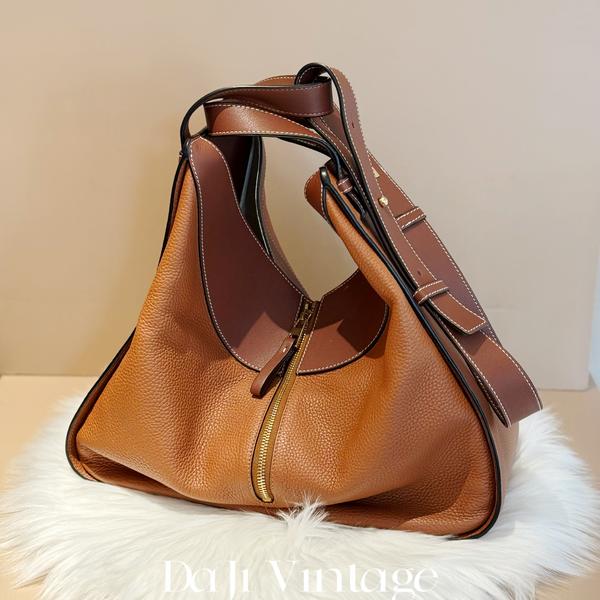 95新 LOEWE/罗意威 大吉中古/Loewe罗意威焦糖色中号吊床包