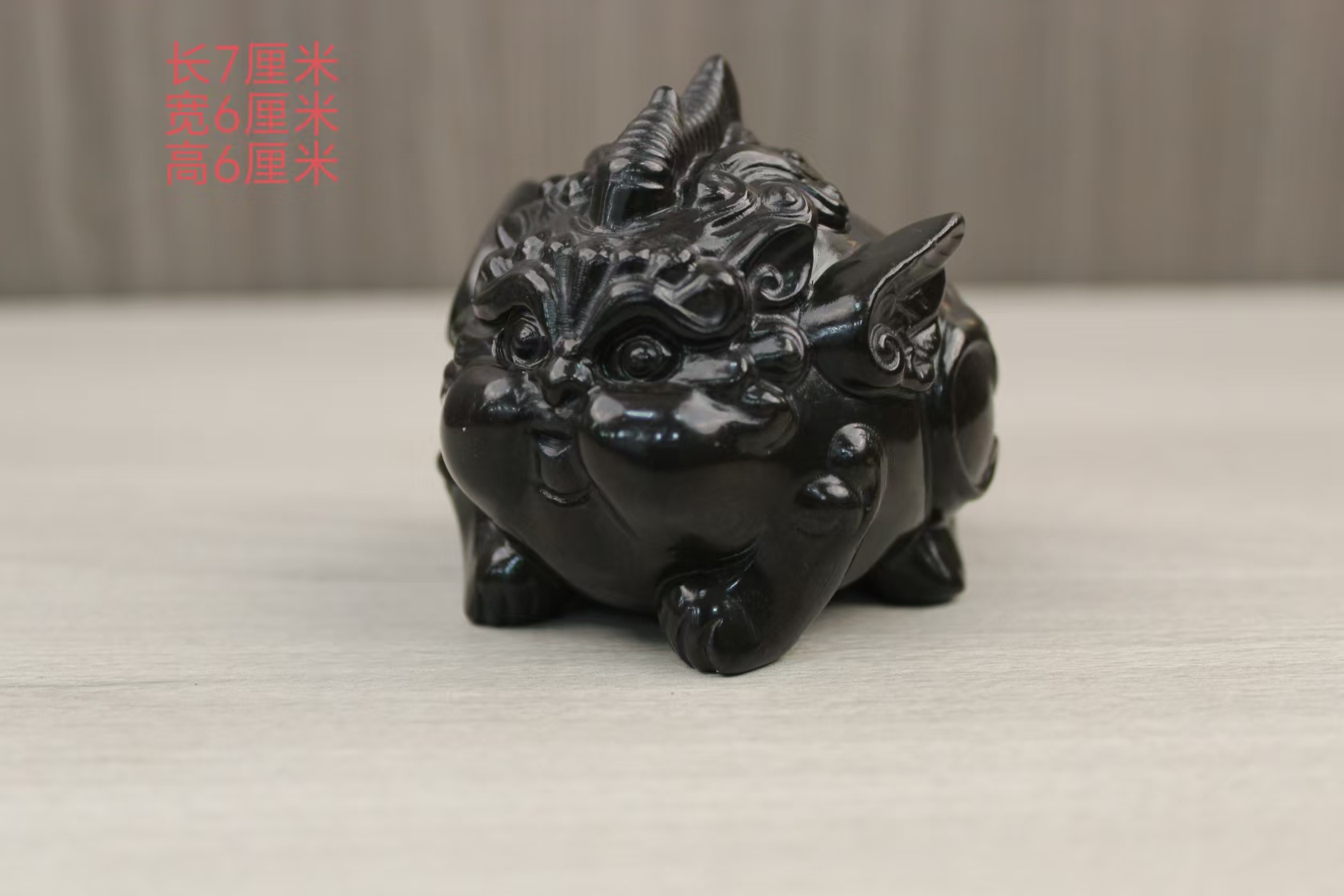 富平青石茶空间桌面摆件飞天貔貅 纯手工 雕刻 把玩