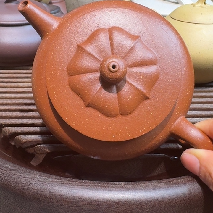 茶案紫砂红将坡禪莲180cc