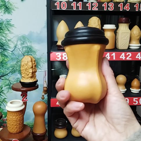 任***强范制葫芦四道筋黑檀木口盖椰壳蒙心送簧