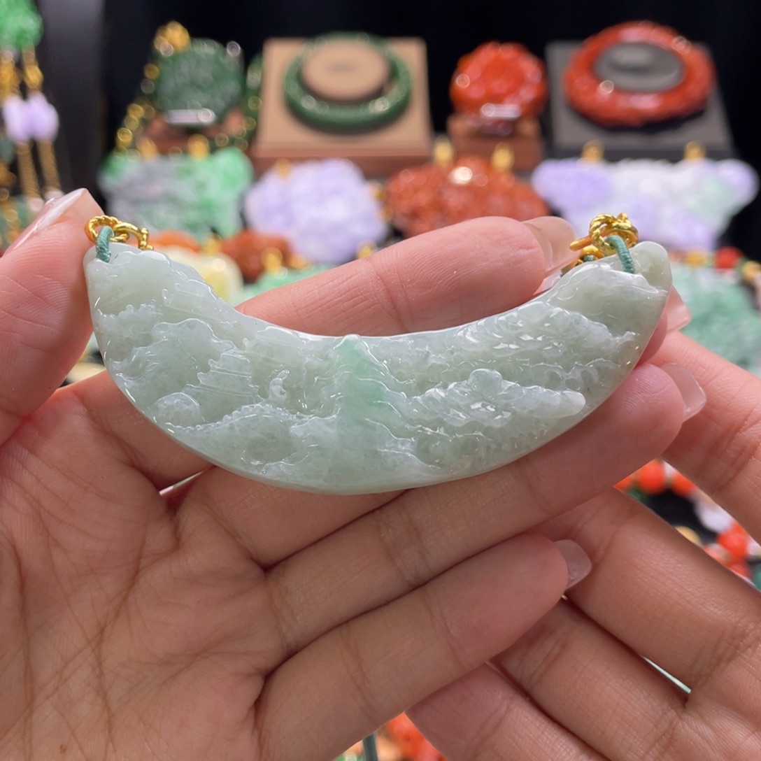 翡翠颈饰未镶嵌代编织