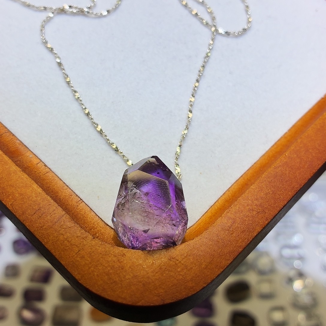 吊坠(不含链)水晶未镶嵌紫超七 随形 打孔定制 不退换