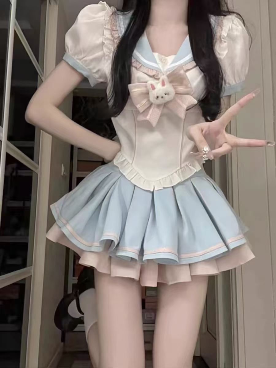 【非主图】直播间链接备注编码学院风少女风时尚套装短裙jk水手服