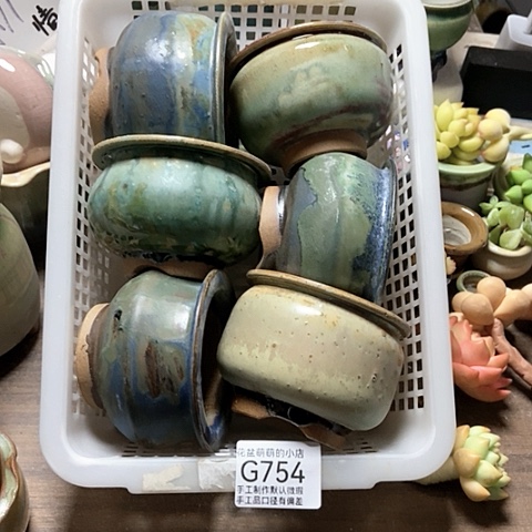 紫砂花盆754微瑕品口径7到8左右