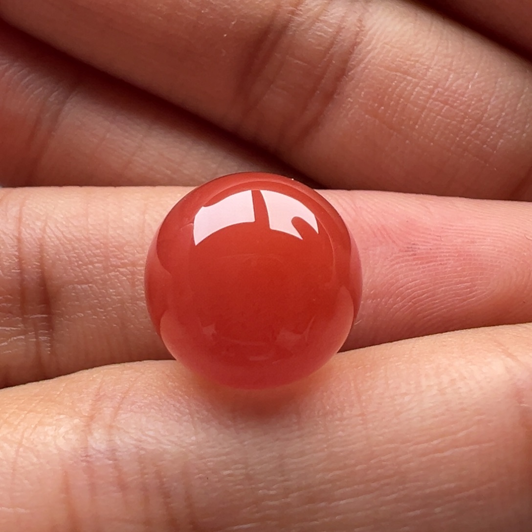 南红玛瑙圆珠13.3未镶嵌皮裂