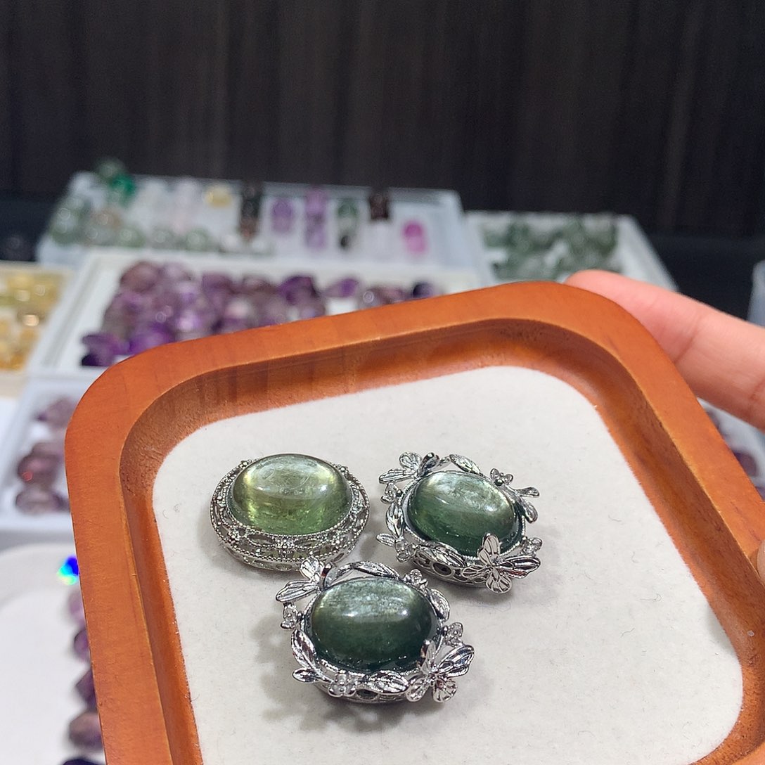 未镶嵌珠宝半成品水晶绿锂云母福利配件自选一个