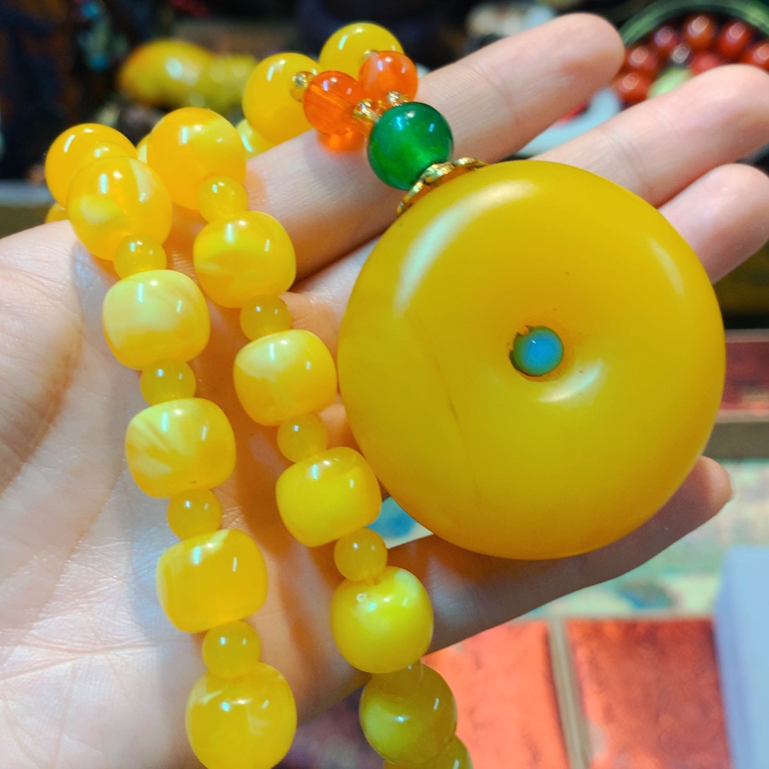 蜜蜡颈饰未镶嵌噢噢哦噢哦噢哦噢哦喔