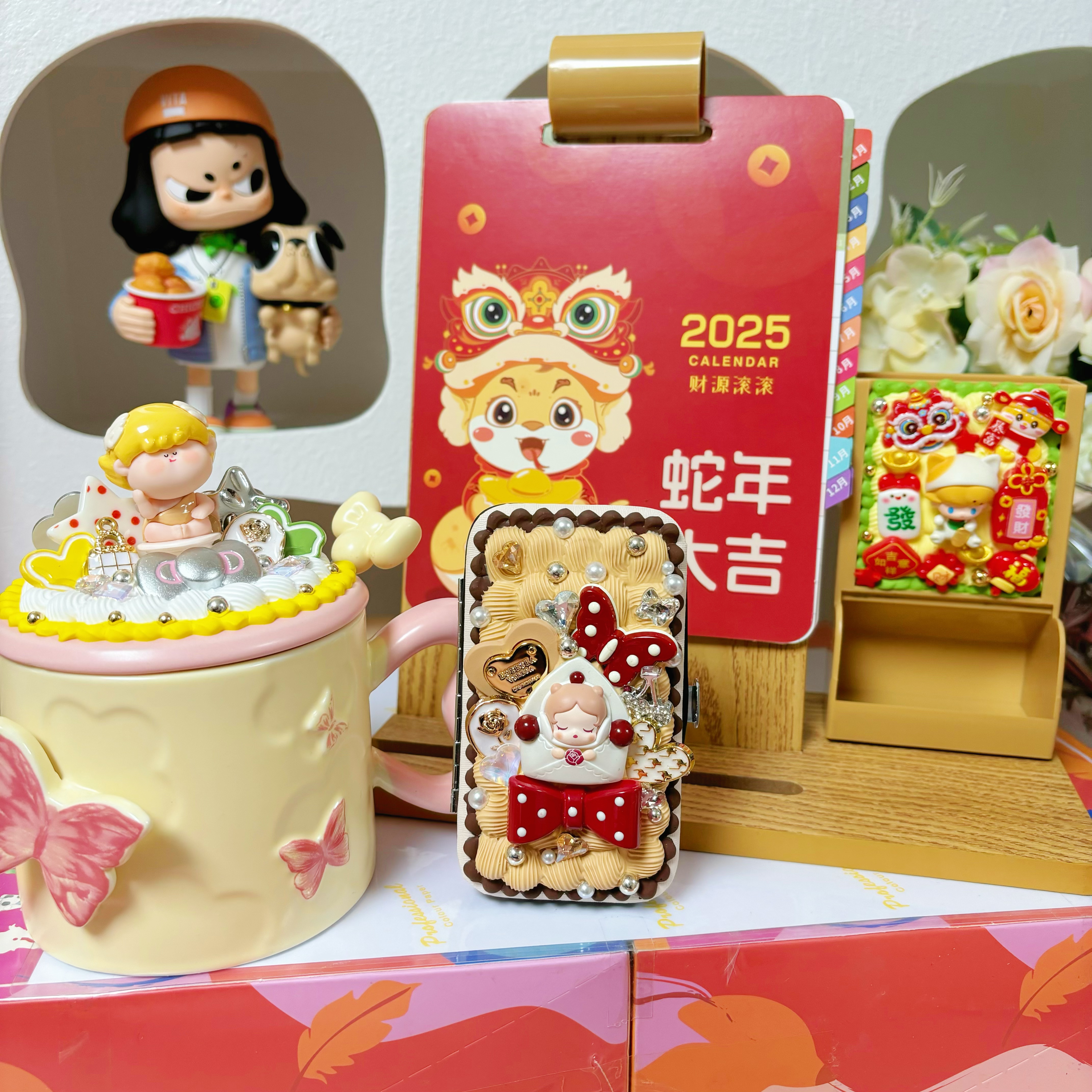 DIY奶油胶桌面摆件福袋