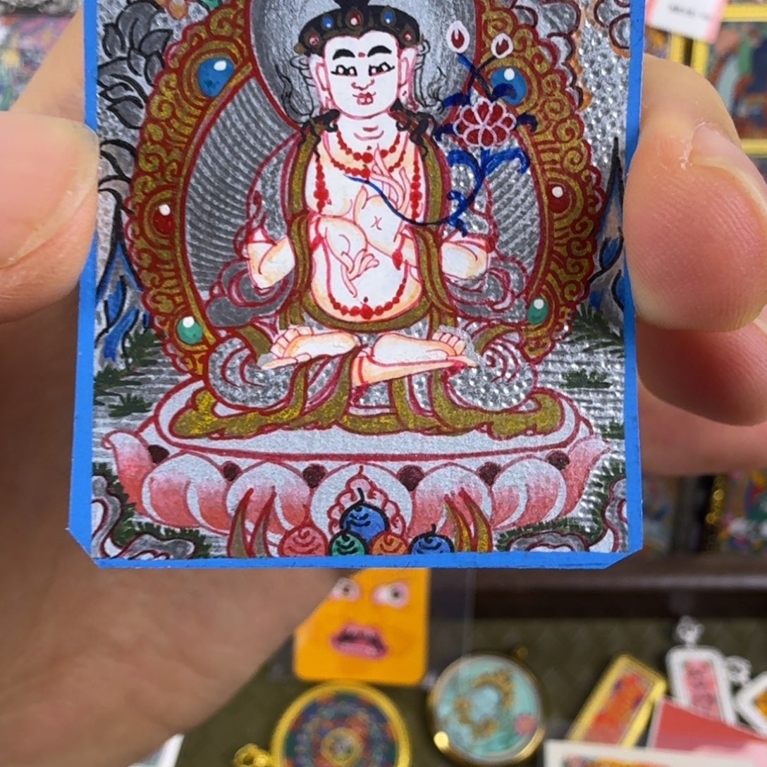 吊坠银唐纯手绘大势至菩萨