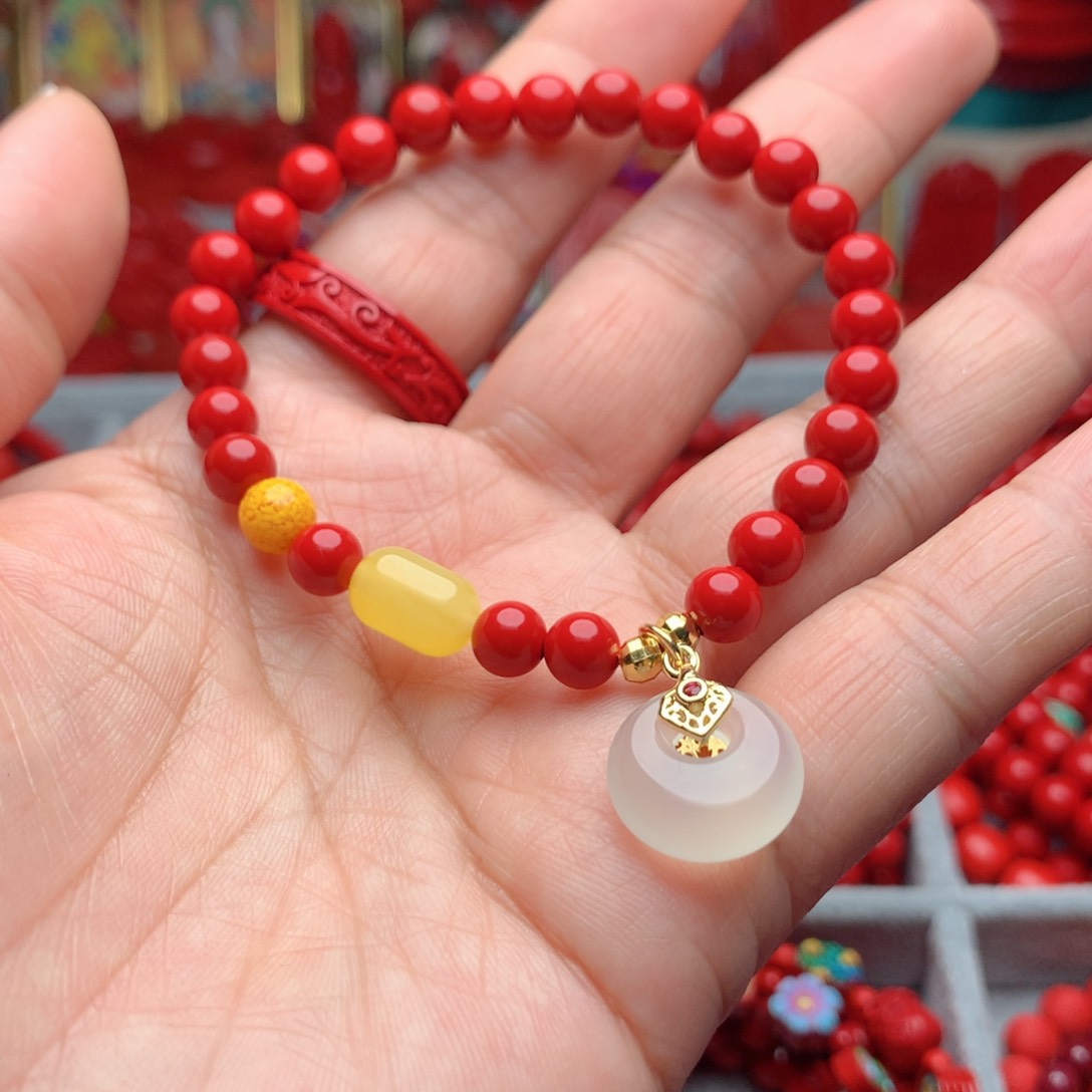 天然辰砂工艺品朱砂手串