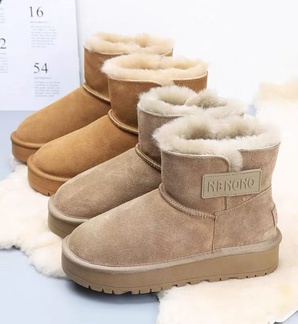 尾单高品质加厚保暖羊皮毛一体女士时尚雪地靴